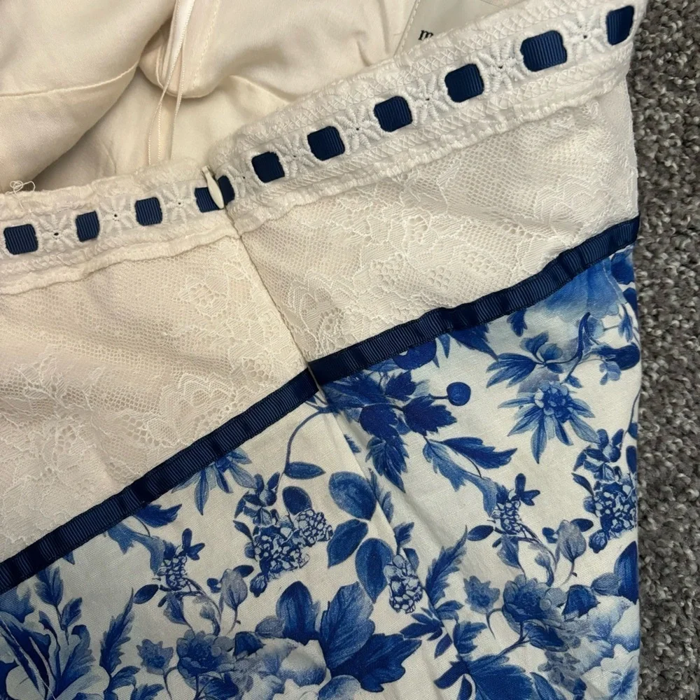 Anthropologie Blue Lace Floral Dress - Picture 4 of 5